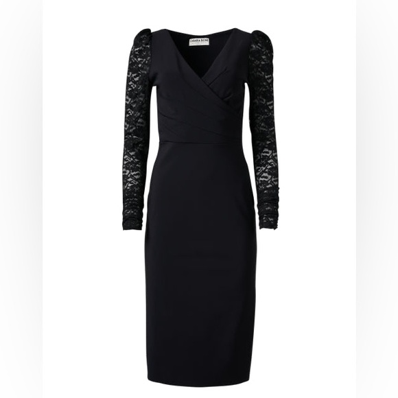 Chiari Boni La Petit Cocktail dress,lace sleeves,V-Neck,Smart Slimming Design - Picture 5 of 6